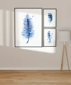 Image of a feather watercolor painting by Shayna Larsen, originals & prints available