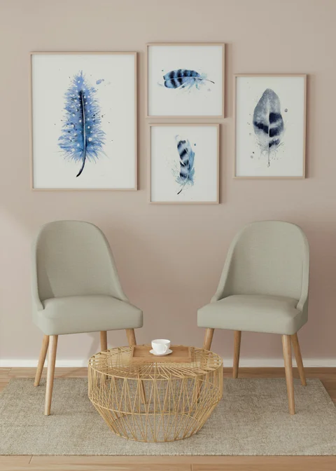 Image of a feather watercolor painting by Shayna Larsen, originals & prints available