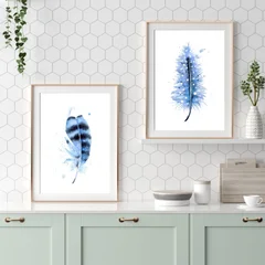 Image of a feather watercolor painting by Shayna Larsen, originals & prints available