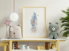 Image of a feather watercolor painting by Shayna Larsen, originals & prints available