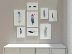 Image of a feather watercolor painting by Shayna Larsen, originals & prints available