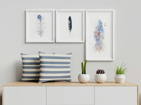 Image of a feather watercolor painting by Shayna Larsen, originals & prints available