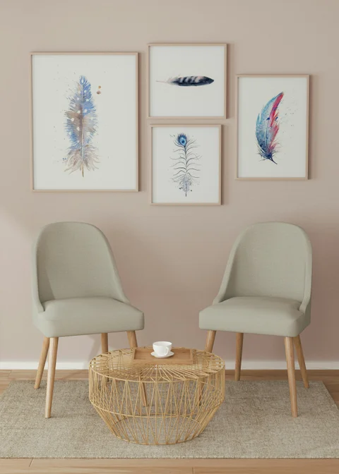 Image of a feather watercolor painting by Shayna Larsen, originals & prints available