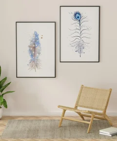 Image of a feather watercolor painting by Shayna Larsen, originals & prints available