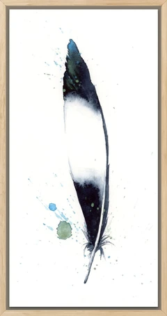 Image of a feather watercolor painting by Shayna Larsen, originals & prints available