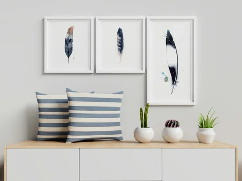Image of a feather watercolor painting by Shayna Larsen, originals & prints available