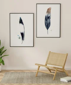 Image of a feather watercolor painting by Shayna Larsen, originals & prints available