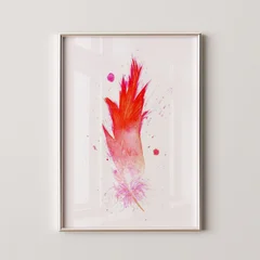 Image of a feather watercolor painting by Shayna Larsen, originals & prints available