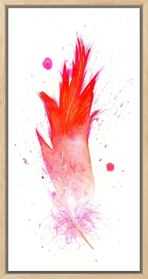 Image of a feather watercolor painting by Shayna Larsen, originals & prints available