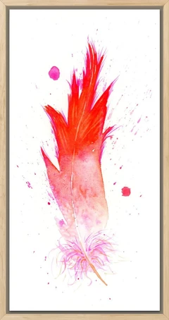 Image of a feather watercolor painting by Shayna Larsen, originals & prints available