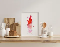 Image of a feather watercolor painting by Shayna Larsen, originals & prints available