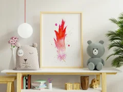 Image of a feather watercolor painting by Shayna Larsen, originals & prints available