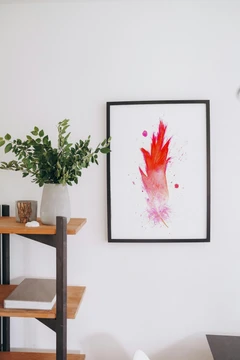 Image of a feather watercolor painting by Shayna Larsen, originals & prints available