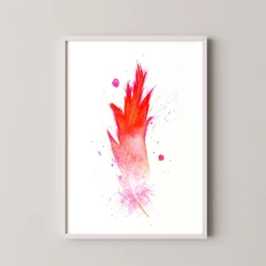 Image of a feather watercolor painting by Shayna Larsen, originals & prints available