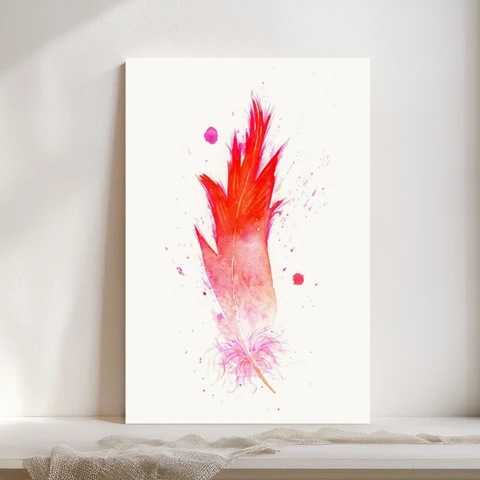 Image of a feather watercolor painting by Shayna Larsen, originals & prints available