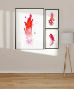 Image of a feather watercolor painting by Shayna Larsen, originals & prints available