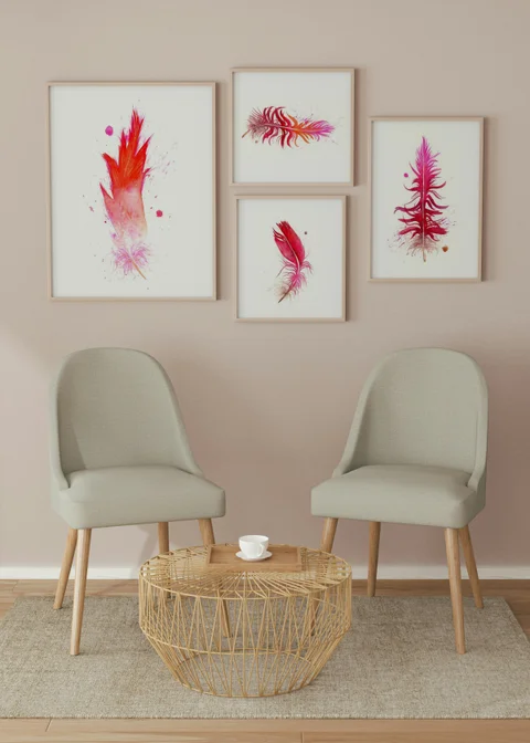 Image of a feather watercolor painting by Shayna Larsen, originals & prints available