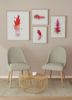 Image of a feather watercolor painting by Shayna Larsen, originals & prints available