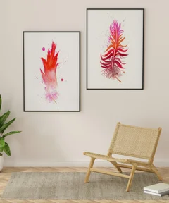 Image of a feather watercolor painting by Shayna Larsen, originals & prints available