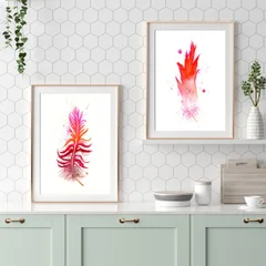 Image of a feather watercolor painting by Shayna Larsen, originals & prints available