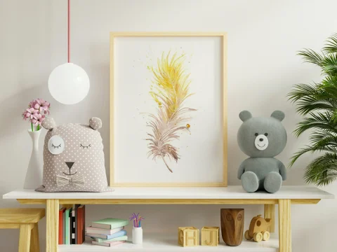 Image of a feather watercolor painting by Shayna Larsen, originals & prints available