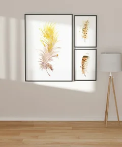 Image of a feather watercolor painting by Shayna Larsen, originals & prints available