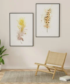 Image of a feather watercolor painting by Shayna Larsen, originals & prints available