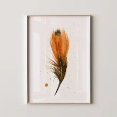 Image of a feather watercolor painting by Shayna Larsen, originals & prints available