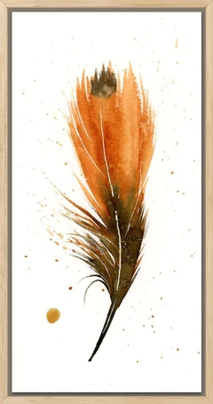 Image of a feather watercolor painting by Shayna Larsen, originals & prints available
