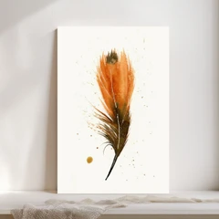 Image of a feather watercolor painting by Shayna Larsen, originals & prints available