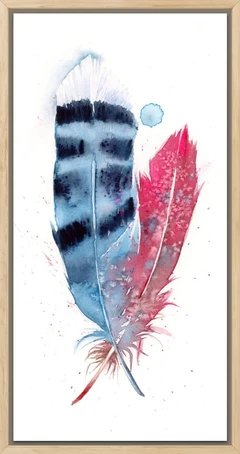 Image of a feather watercolor painting by Shayna Larsen, originals & prints available
