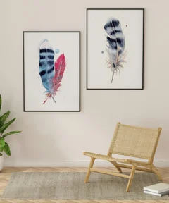 Image of a feather watercolor painting by Shayna Larsen, originals & prints available