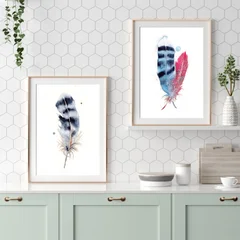 Image of a feather watercolor painting by Shayna Larsen, originals & prints available