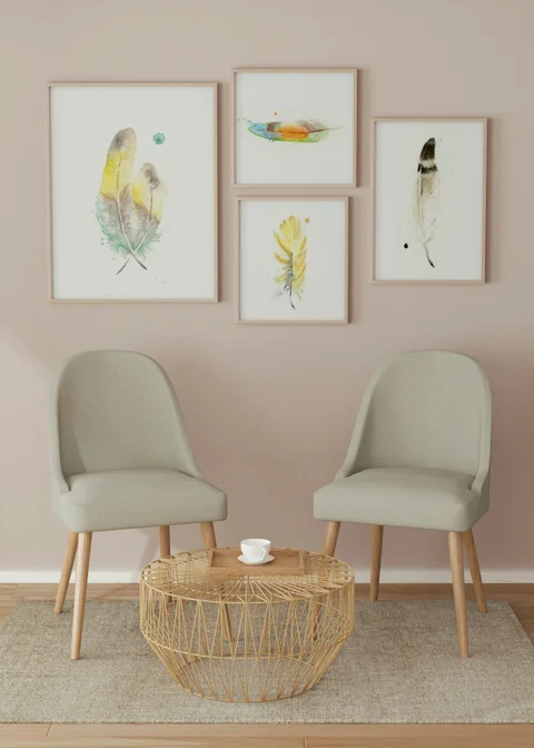 Image of a feather watercolor painting by Shayna Larsen, originals & prints available