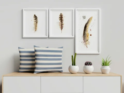 Image of a feather watercolor painting by Shayna Larsen, originals & prints available