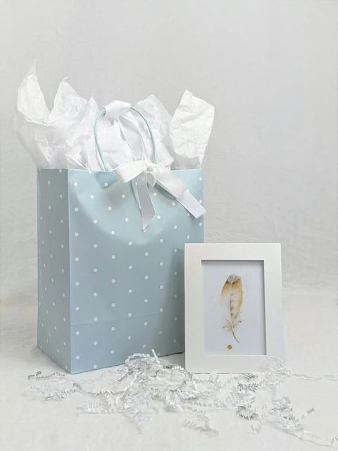 Image of a feather watercolor painting by Shayna Larsen, originals & prints available