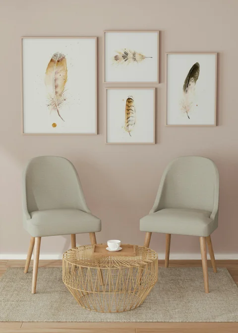 Image of a feather watercolor painting by Shayna Larsen, originals & prints available