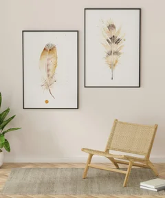 Image of a feather watercolor painting by Shayna Larsen, originals & prints available