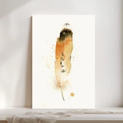 Image of a feather watercolor painting by Shayna Larsen, originals & prints available