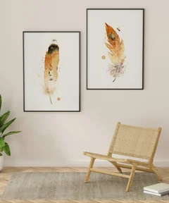 Image of a feather watercolor painting by Shayna Larsen, originals & prints available