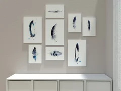 Image of a feather watercolor painting by Shayna Larsen, originals & prints available