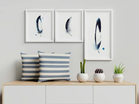 Image of a feather watercolor painting by Shayna Larsen, originals & prints available