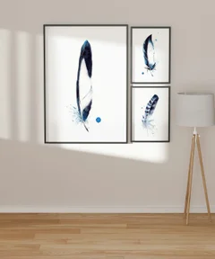 Image of a feather watercolor painting by Shayna Larsen, originals & prints available