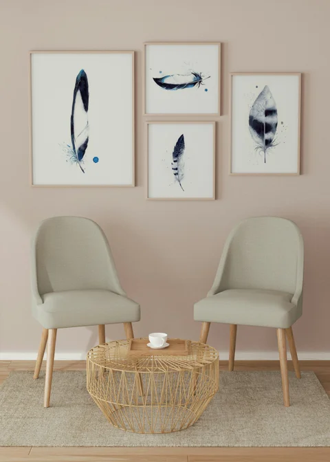 Image of a feather watercolor painting by Shayna Larsen, originals & prints available