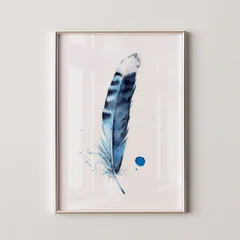 Image of a feather watercolor painting by Shayna Larsen, originals & prints available