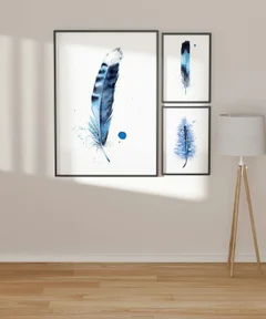 Image of a feather watercolor painting by Shayna Larsen, originals & prints available