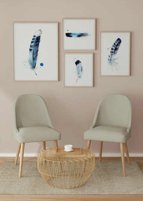 Image of a feather watercolor painting by Shayna Larsen, originals & prints available