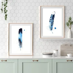 Image of a feather watercolor painting by Shayna Larsen, originals & prints available