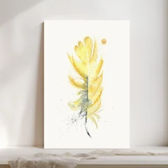 Image of a feather watercolor painting by Shayna Larsen, originals & prints available