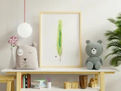 Image of a feather watercolor painting by Shayna Larsen, originals & prints available